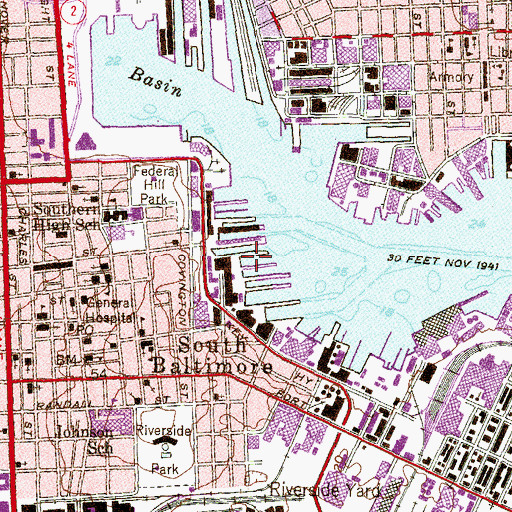 Topographic Map of Harborview Marina And Yacht Club, MD