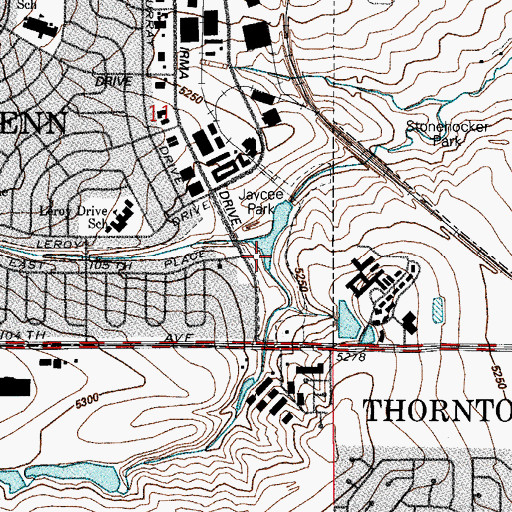 Topographic Map of Jaycee Park, CO