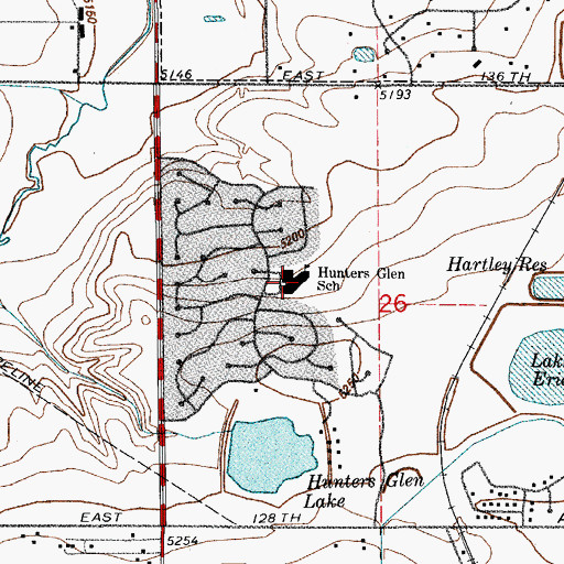 Topographic Map of Hunters Glen Elementary School, CO