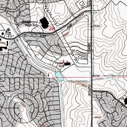 Topographic Map of Vassar Elementary School, CO