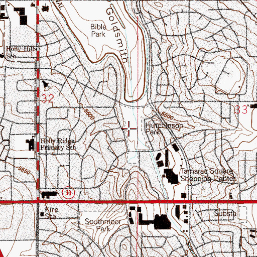 Topographic Map of Hutchinson Park, CO