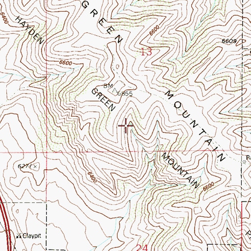 Topographic Map of Hayden Green Mountain Park, CO