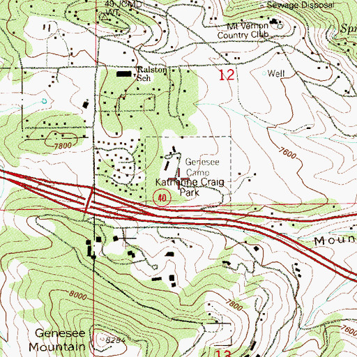 Topographic Map of Katherine Craig Park, CO