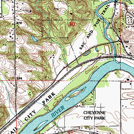 Topographic Map of Bena Brook, IA