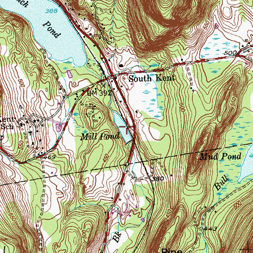 Topographic Map of Mill Pond, CT
