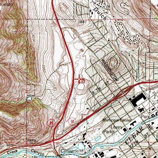 Topographic Map of Mitchell Elementary School, CO