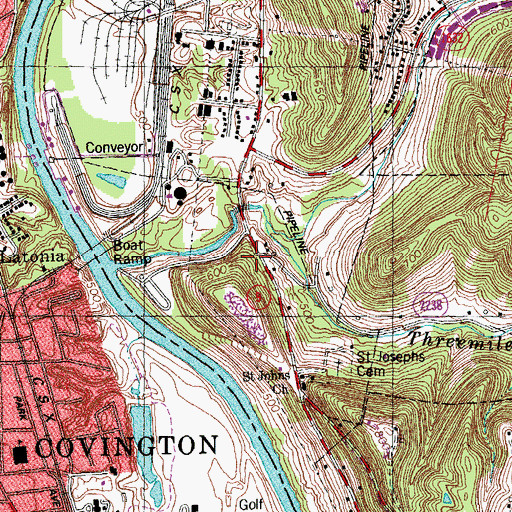 Topographic Map of Johns Hill, KY