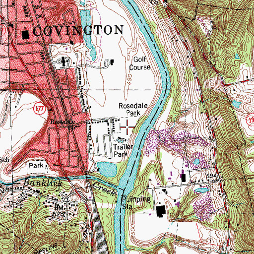 Topographic Map of Rosedale Park, KY
