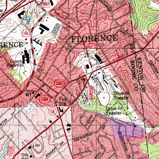 Topographic Map of Rosebrook Art Center, KY
