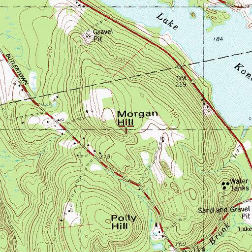 Topographic Map of Morgan Hill, CT
