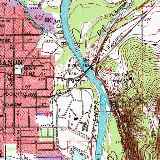 Topographic Map of Gills Landing, OR