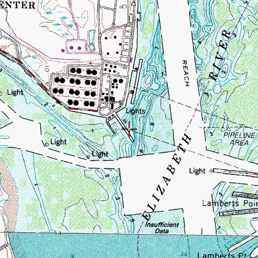 Topographic Map of Pier C, VA