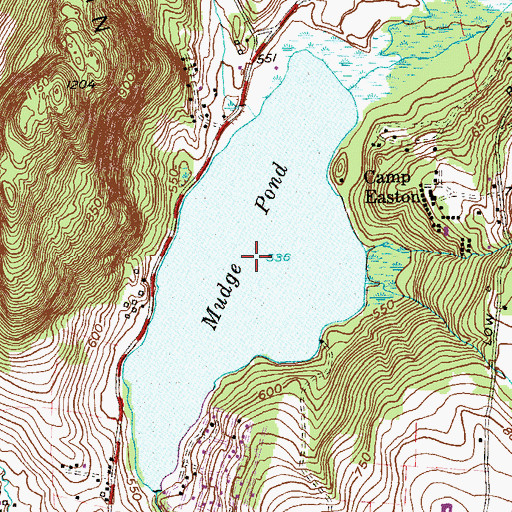 Topographic Map of Mudge Pond, CT