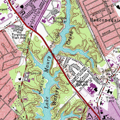 Topographic Map of Temple Sinai, VA