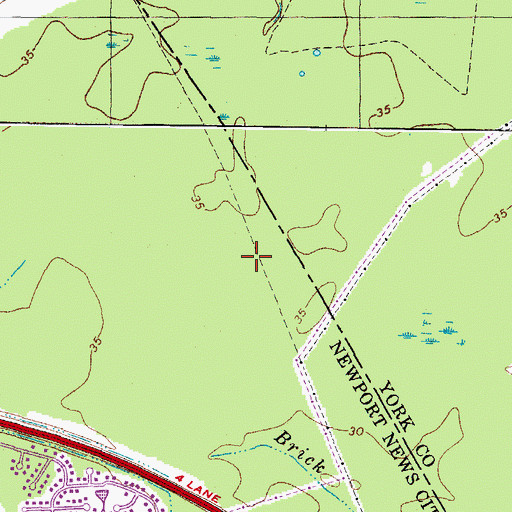 Topographic Map of Kiln Creek Golf Course, VA