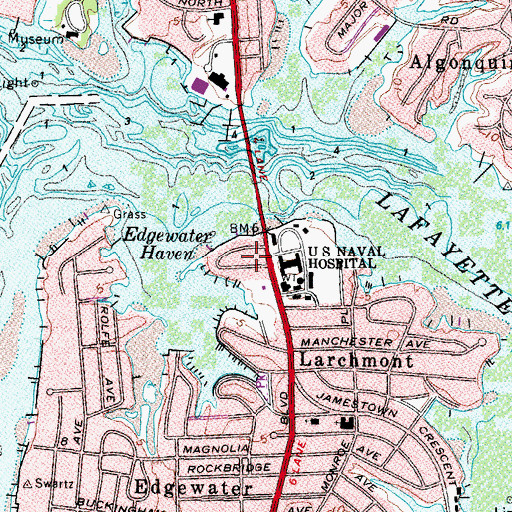 Topographic Map of Fairwater, VA