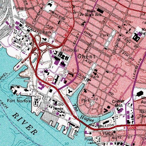Topographic Map of Central Baptist Church, VA