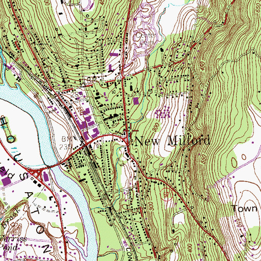 Topographic Map of New Milford, CT