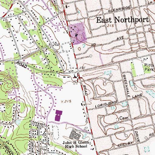 Topographic Map of Northport Baptist Church, NY