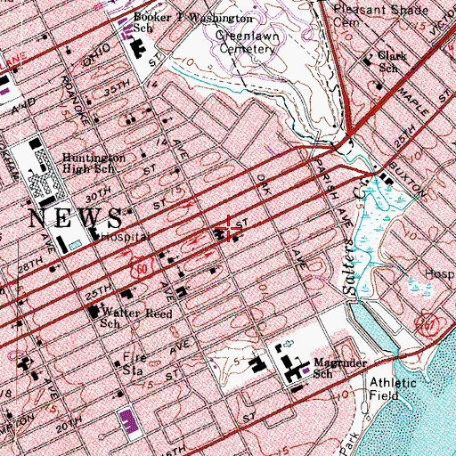 Topographic Map of Saint Paul African Methodist Episcopal Church, VA