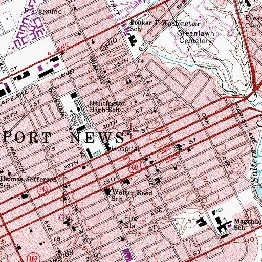 Topographic Map of Antioch Baptist Church, VA