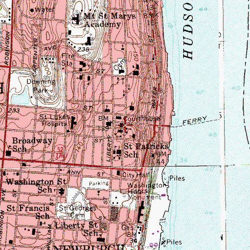 Topographic Map of Saint George's Episcopal Church, NY