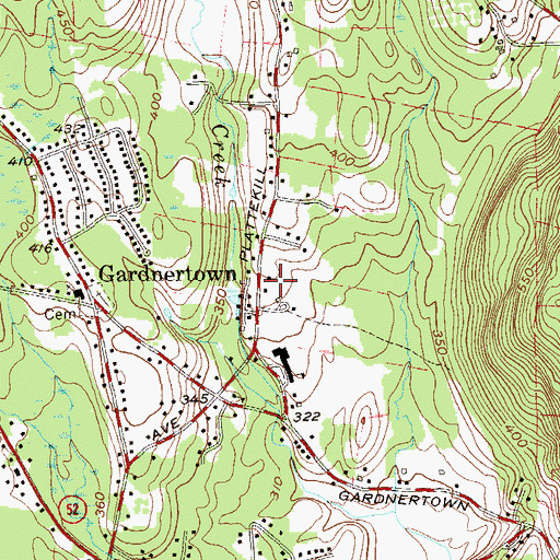 Topographic Map of Mount Carmel Church of Christ, NY