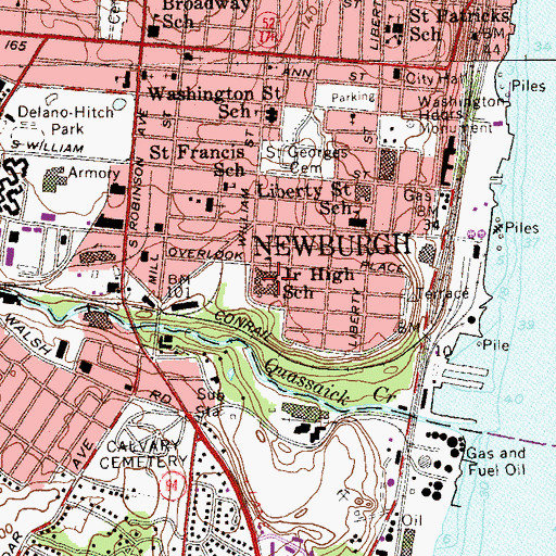 Topographic Map of South Junior High School, NY