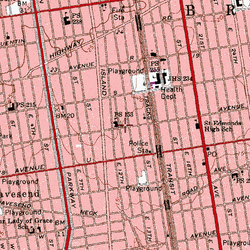 Topographic Map of Bethel Jewish Centre Synagogue, NY