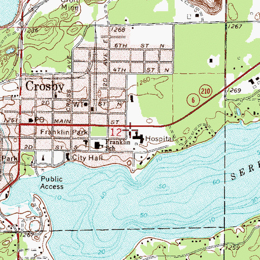 Topographic Map of Cuyuna Regional Medical Center, MN