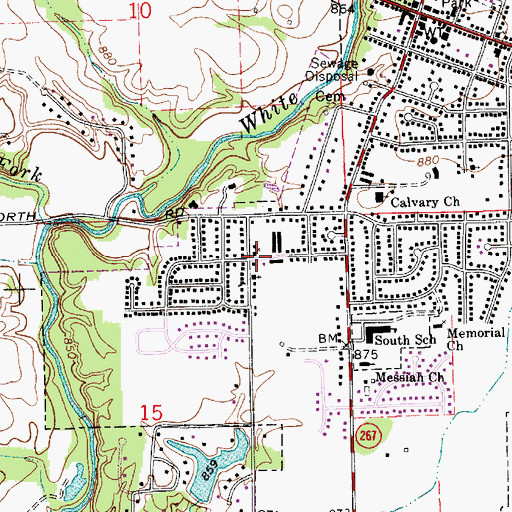 Topographic Map of Brownsburg Church of the Nazarene, IN