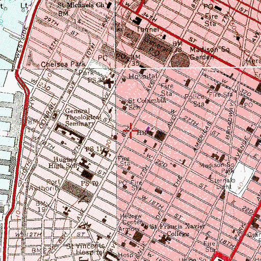 Topographic Map of Grand Opera House (historical), NY