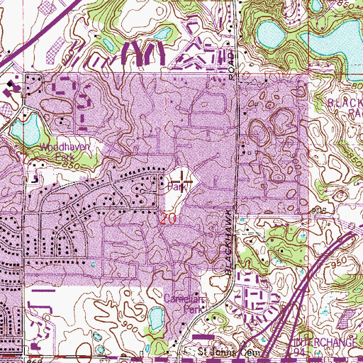 Topographic Map of Peridot Path Park, MN