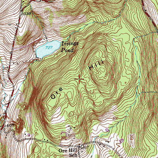 Topographic Map of Ore Hill, CT