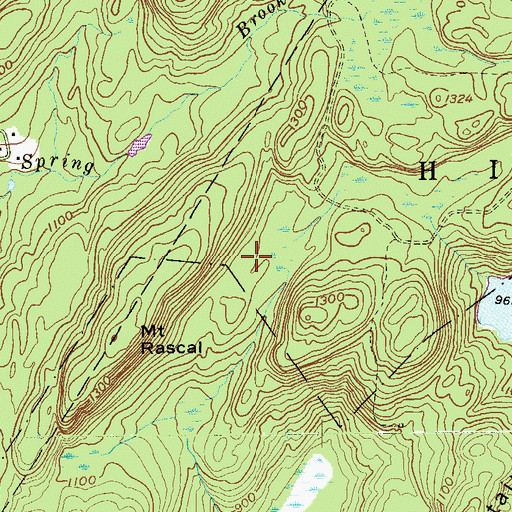 Topographic Map of Odells Place (historical), NY