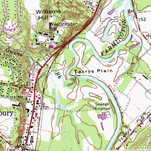 Topographic Map of Owens Brook, CT
