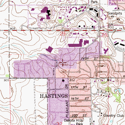 Topographic Map of Rosemary Pond Basin, MN