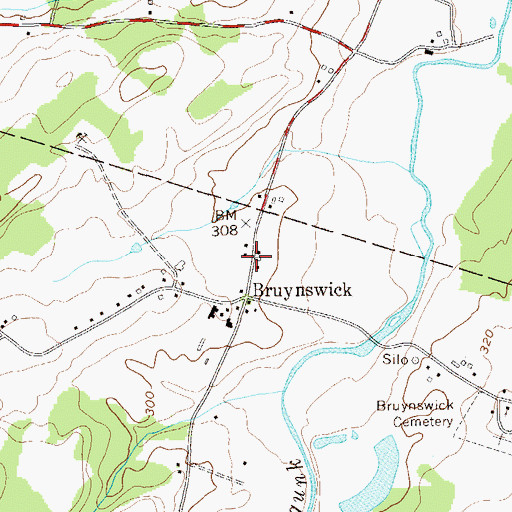 Topographic Map of Bruynswick School (historical), NY