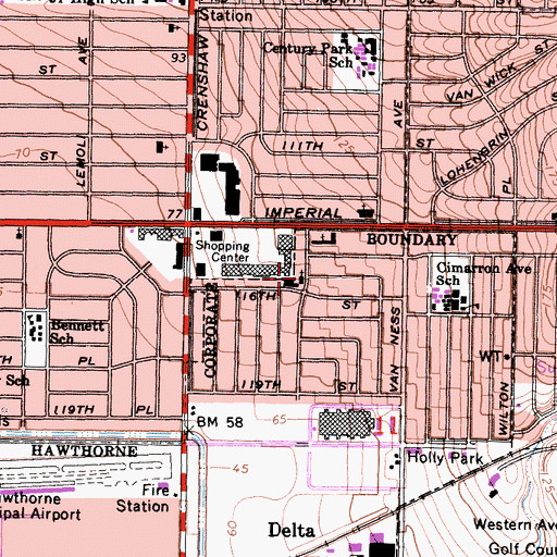 Topographic Map of Atherton Baptist Church, CA