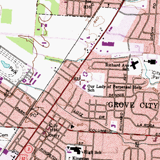 Topographic Map of Our Lady of Perpetual Help Church, OH