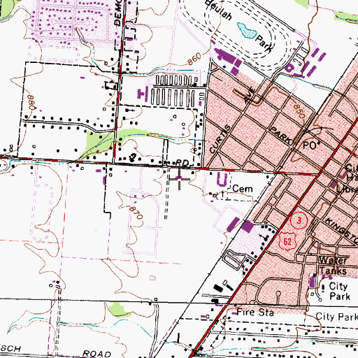 Topographic Map of Southwestern Church of Christ, OH