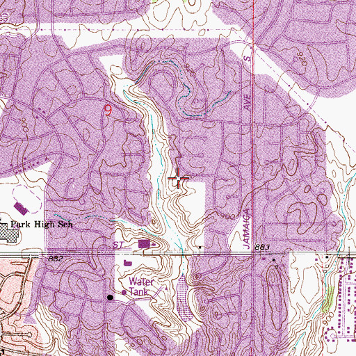 Topographic Map of Pinetree Valley Park, MN