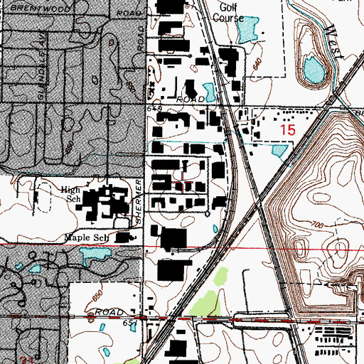Topographic Map of Glenbrook Industrial Park, IL
