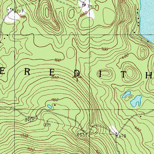 Topographic Map of Eames Recreation and Wildlife Area, NH