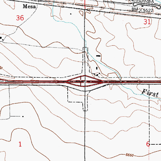 Topographic Map of Exit 289, CO