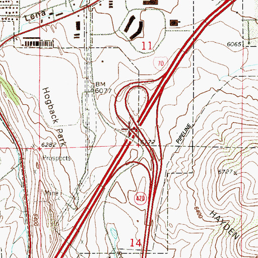 Topographic Map of Exit 260, CO