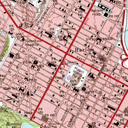 Topographic Map of Harlem Club (historical), NY