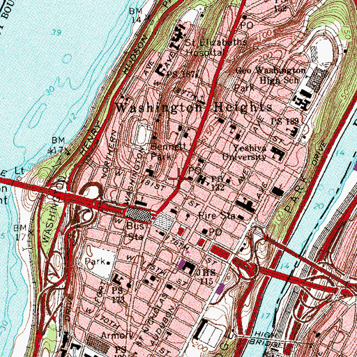 Topographic Map of Coliseum Cinemas, NY