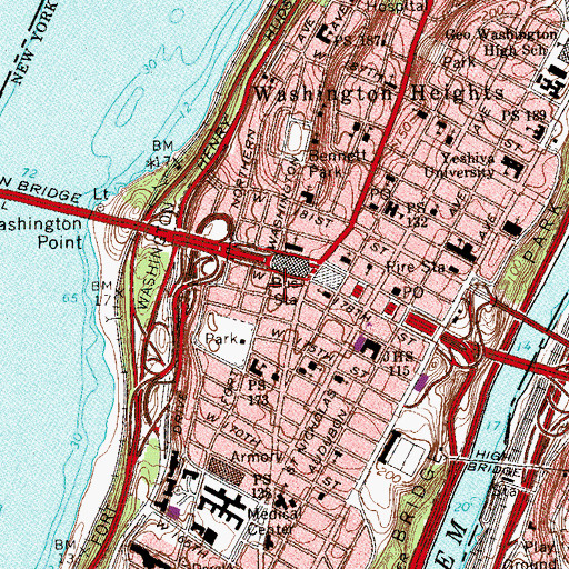 Topographic Map of Rehillath Yaakov Synagogue, NY