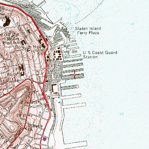 Topographic Map of Pier 4, NY